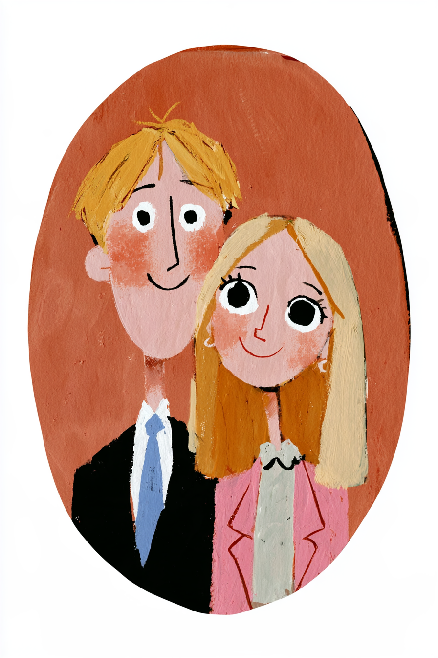 Gouache Couple Portrait – reference photo