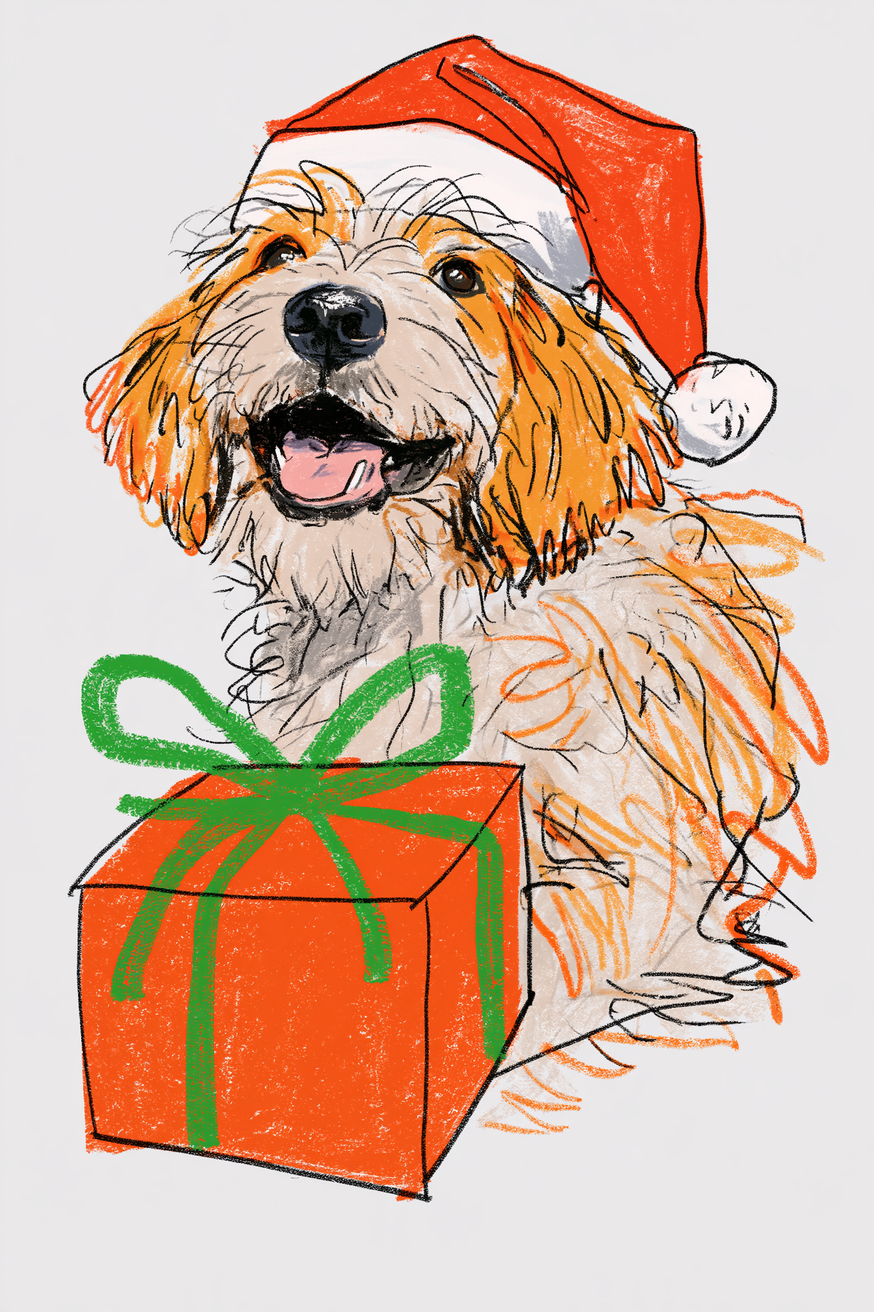 Colored-Pencil Christmas Dog – reference photo